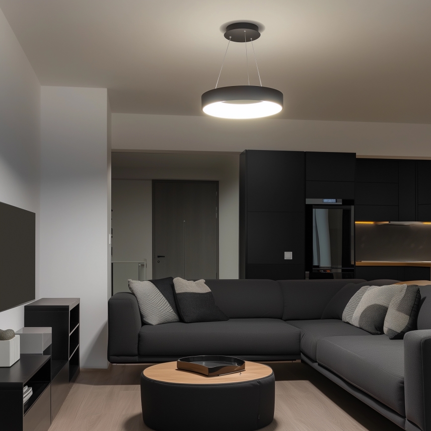 BRILAGI - LED prigušiva luster na sajli FALCON LED/40W/230V 3000-6500K prečnik 45 cm crna + daljinski upravljač