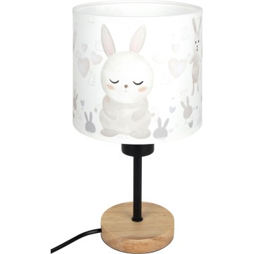 BRILAGI - Dečija stolna lampa BOBO WOOD 1xE27/25W/230V hrast/crna/bela/zečići