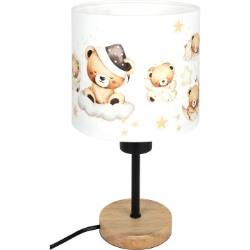 BRILAGI - Dečija stona lampa BOBO WOOD 1xE27/25W/230V hrast/crna/bela/medvedići