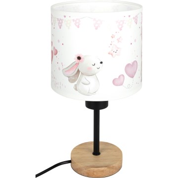 BRILAGI - Dečija stona lampa BOBO WOOD 1xE27/25W/230V hrast/crna/krem/zečići