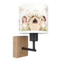 BRILAGI - Dečija zidna lampa BOBO WOOD 1xE27/25W/230V hrast/crna/bela/ružičasta/vile