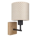 Brilagi - Dečija zidna lampa BOBO WOOD 1xE27/25W/230V hrast/crna/bež/tačkice