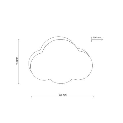 Brilagi - Dečije plafonsko svetlo NIMBUS, 4xE27/15W/230V, 46x63 cm, plavo