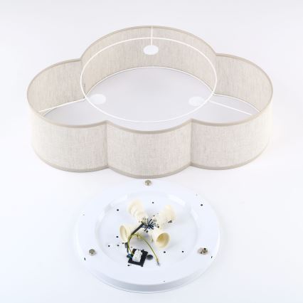 Brilagi - Dečije plafonsko svetlo NIMBUS LINEN 4xE27/15W/230V 46x63 cm bež