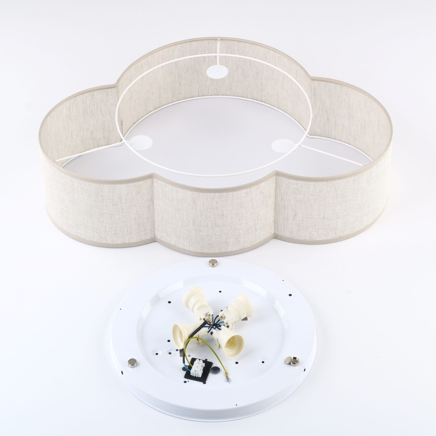 Brilagi - Dečije plafonsko svetlo NIMBUS LINEN 4xE27/15W/230V 46x63 cm bež