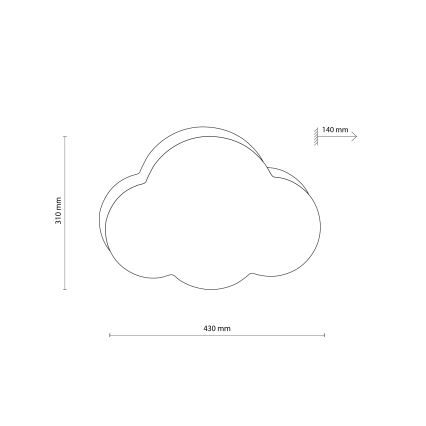 Brilagi - Dečije plafonsko svetlo NIMBUS MINI 2xE27/15W/230V 31x43 cm bela