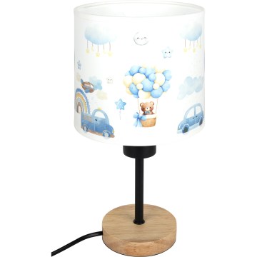 BRILAGI - Dečja stona lampa BOBO WOOD 1xE27/25W/230V hrast/crna/bela/plava/medvedići