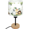 BRILAGI - Dečja stona lampa BOBO WOOD 1xE27/25W/230V hrast/crna/bela/zelena/džungla