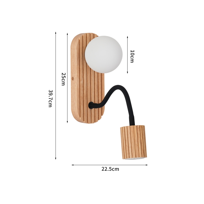 Brilagi - Drvena zidna lampa MODERN WOOD 1xG9/5W/230V + 1xGU10/8W