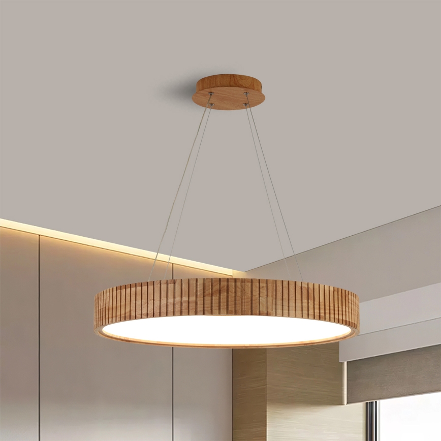 Brilagi - LED luster na sajli FALCON WOOD MODERN LED/40W/230V 3000/4000/6000K prečnik 60 cm drvo