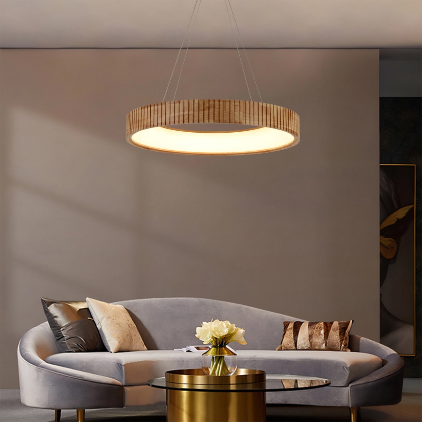 Brilagi - LED luster na sajli FALCON WOOD MODERN LED/40W/230V 3000/4000/6000K prečnik 60 cm drvo
