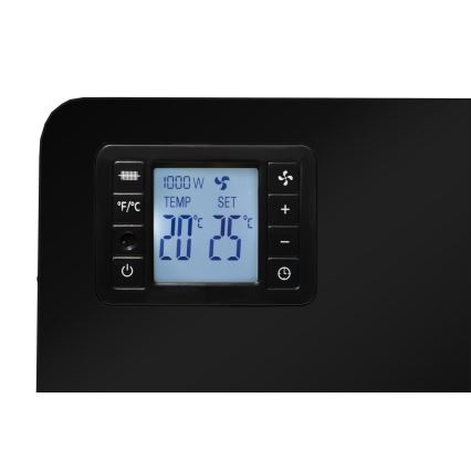 Brilagi - Električni konvektor/grejač 1000/1300/2300W LCD/tajmer/TURBO/termostat crni + daljinski upravljač
