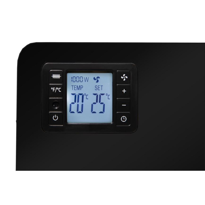 Brilagi - Električni konvektor/grejač 1000/1300/2300W LCD/tajmer/TURBO/termostat crni + daljinski upravljač