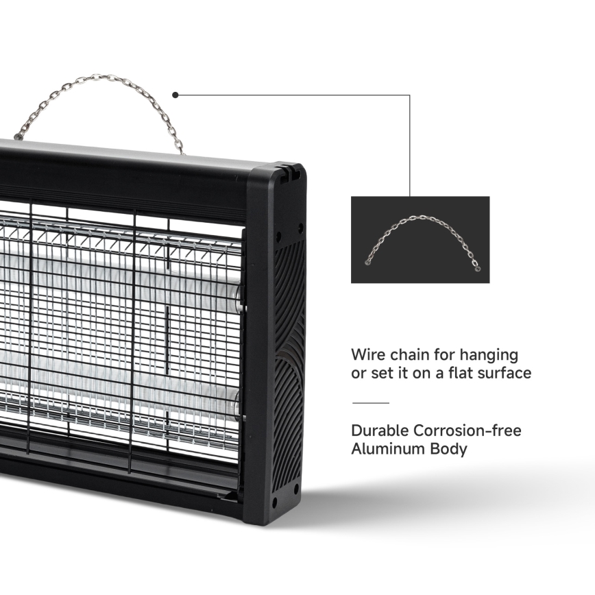 Brilagi - Električni lapač insekata 2xUV/10W/230V 60 m2 crna