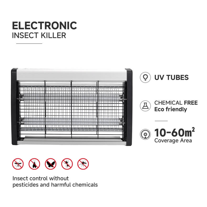 Brilagi - Električni lapač insekata 2xUV/10W/230V 60 m2