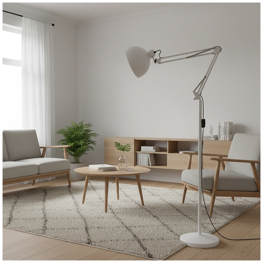 Brilagi - Fleksibilna podna lampa TASKER 1xE27/60W/230V 157 cm bela