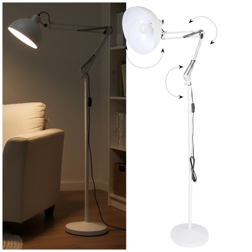 Brilagi - Fleksibilna podna lampa TASKER 1xE27/60W/230V 157 cm bela