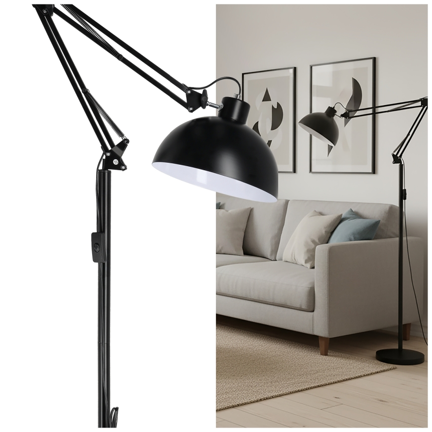 BRILAGI - Fleksibilna podna lampa TASKER 1xE27/60W/230V 157 cm crna