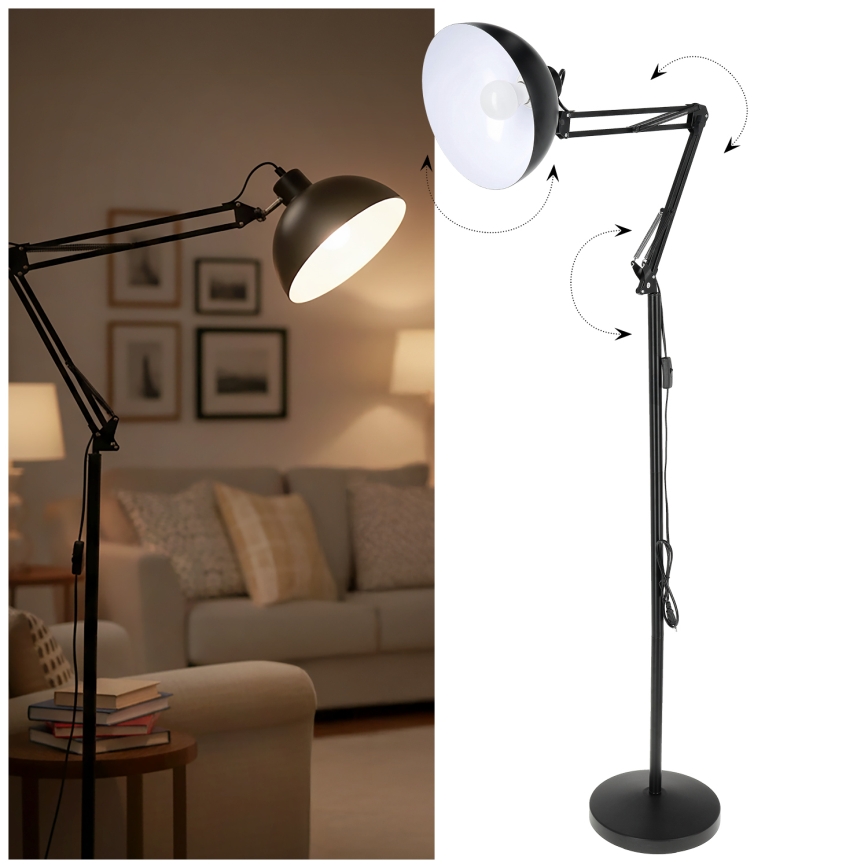BRILAGI - Fleksibilna podna lampa TASKER 1xE27/60W/230V 157 cm crna