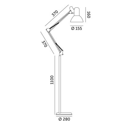 Brilagi - Fleksibilna stojeća lampa TASKER 1xE27/60W/230V 184 cm crna