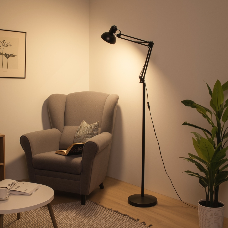 BRILAGI - Fleksibilna stojeća lampa TASKER 1xE27/60W/230V 184 cm crna