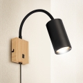 Brilagi - Fleksibilna zidna lampa SELE 1xGU10/30W/230V crna/dekor hrasta