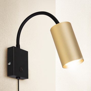 Brilagi - Fleksibilna zidna lampa SELE sa prekidačem 1xGU10/30W/230V crna/zlatna