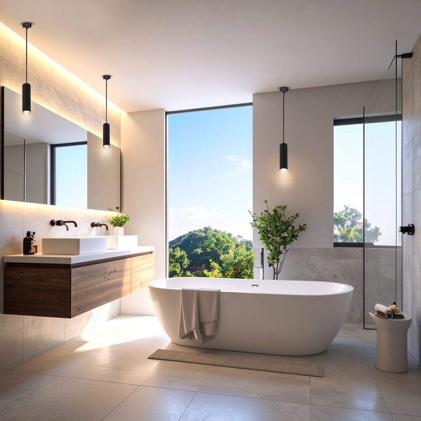 Brilagi - Kupatilski luster na sajli SELE AQUA 1xGU10/30W/230V IP44 crna