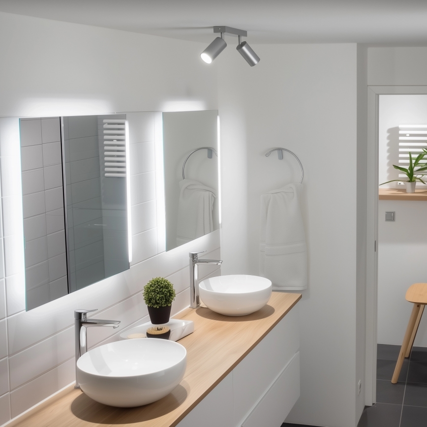 Brilagi - Kupatilsko spot svetlo SELE 2xGU10/30W/230V IP44 srebrno