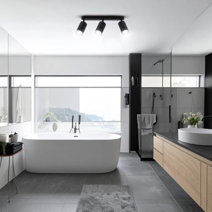 Brilagi - Kupatilsko spot svetlo SELE 3xGU10/30W/230V IP44 crno