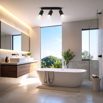 Brilagi - Kupatilsko spot svetlo SELE 3xGU10/30W/230V IP44 crno