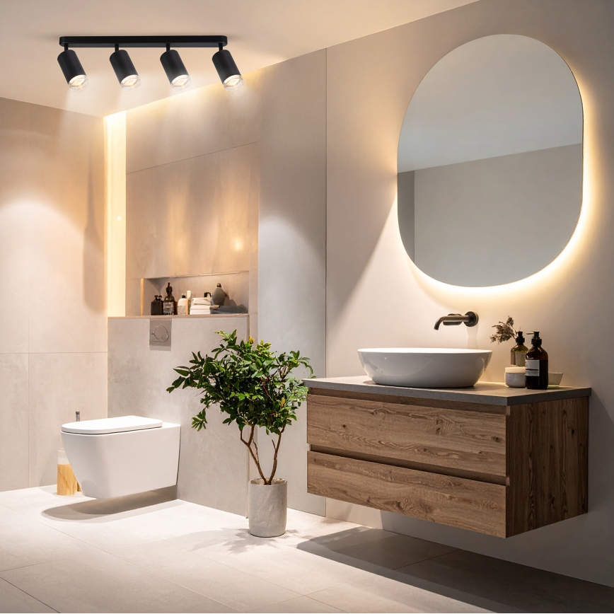 Brilagi - Kupatilsko spot svetlo SELE 4xGU10/30W/230V IP44 crna