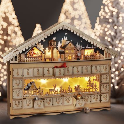 Brilagi - LED adventski kalendar LED/2xAA u obliku bora