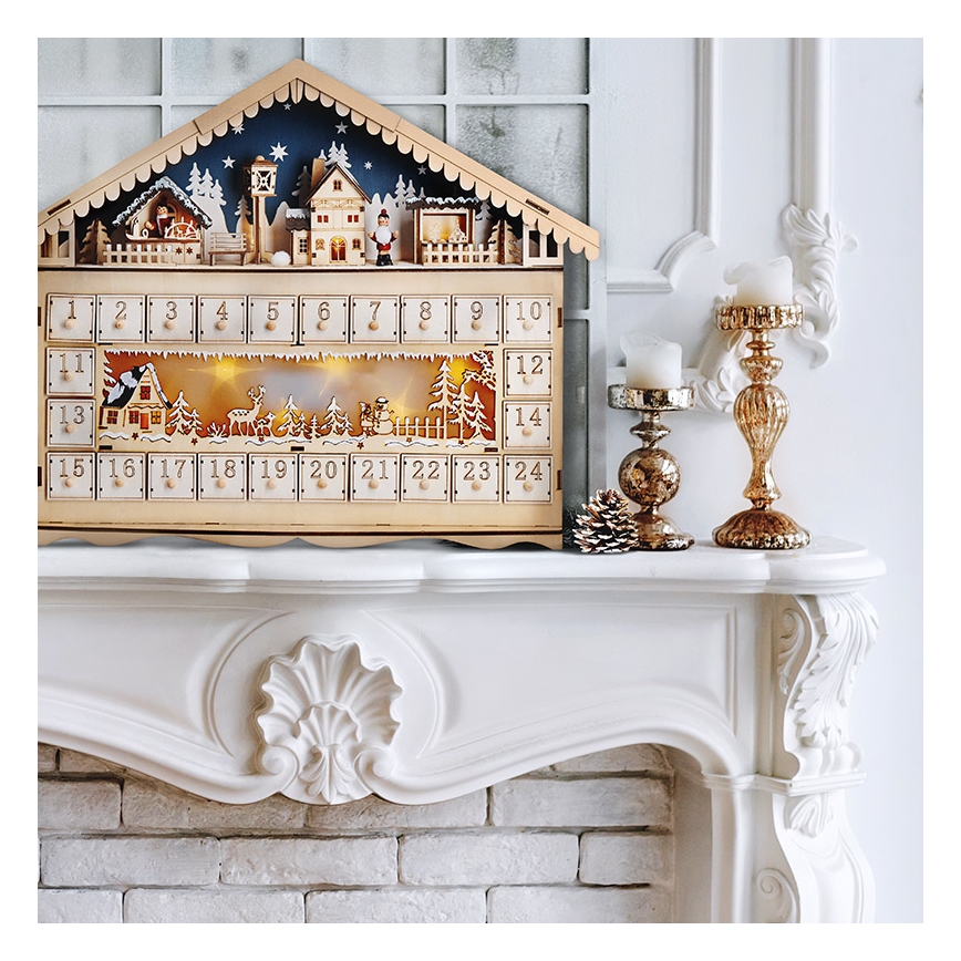Brilagi - LED adventski kalendar LED/2xAA u obliku bora