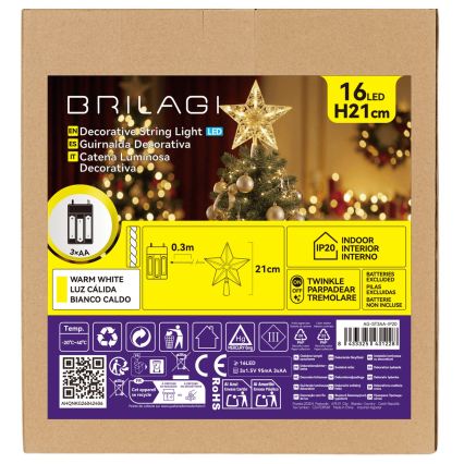 BRILAGI - LED Božićna dekoracija LED/3xAA 21 cm zvezda topla bela