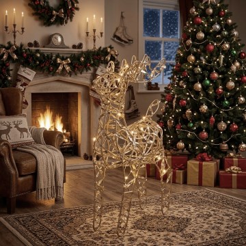BRILAGI - LED božićna dekoracija LED/3xAA 42 cm irvas topla bela/zlatna