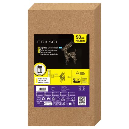 BRILAGI - LED božićna dekoracija LED/3xAA 42 cm irvas topla bela/srebrna