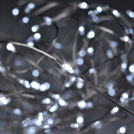BRILAGI - LED božićna girlanda 100xLED/3xAA 10m hladno bela