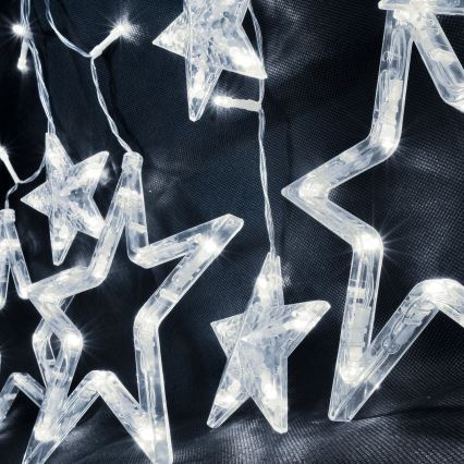 Brilagi - LED božićna zavesa 77xLED/3xAA/USB 1,8m hladna bela