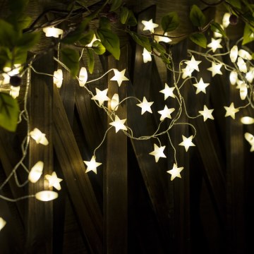 Brilagi - LED božićni niz 40xLED/3xAA 1,8m tople bele zvezde