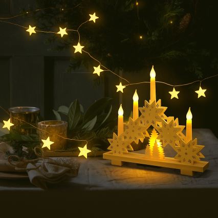 Brilagi - LED božićni niz 40xLED/3xAA 1,8m tople bele zvezde