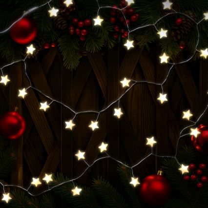 Brilagi - LED božićni niz 40xLED/3xAA 1,8m tople bele zvezde