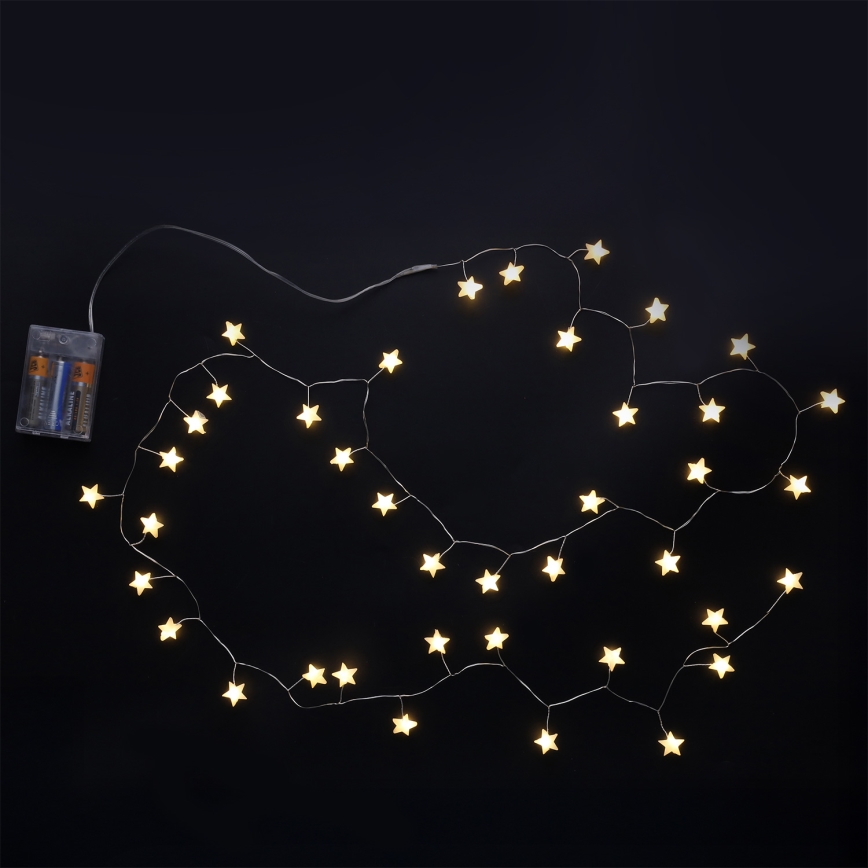 Brilagi - LED božićni niz 40xLED/3xAA 1,8m tople bele zvezde