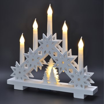 BRILAGI - LED božićni svećnjak 5xLED/2xAA bela