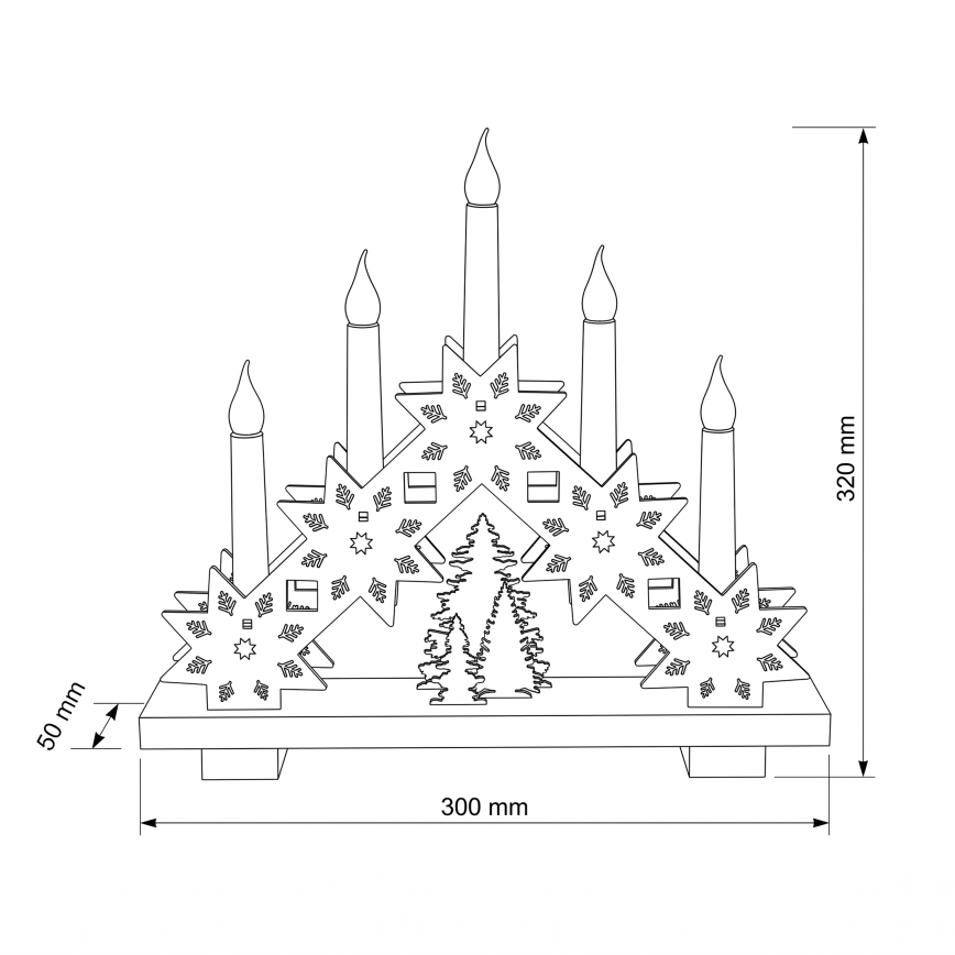 BRILAGI - LED Božićni svećnjak 5xLED/2xAA bež
