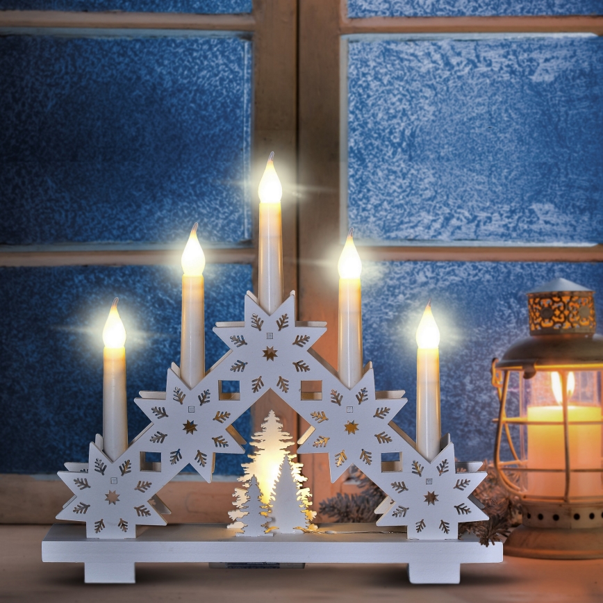 Brilagi - LED božićni svećnjak 5xLED/2xAA