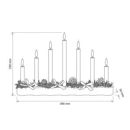 BRILAGI - LED Božićni svećnjak 7xLED/2xAA bela