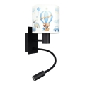 BRILAGI - LED Dečija fleksibilna zidna lampa BOBO 1xE27/25W/230V + LED/3W crna/bela/plava/medvedići