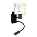 BRILAGI - LED dečija fleksibilna zidna lampa BOBO 1xE27/25W/230V + LED/3W crna/bela/sa motivom životinja
