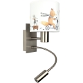 BRILAGI - LED dečija fleksibilna zidna lampa BOBO 1xE27/25W/230V + LED/3W mat hrom/bela/sa motivom životinja